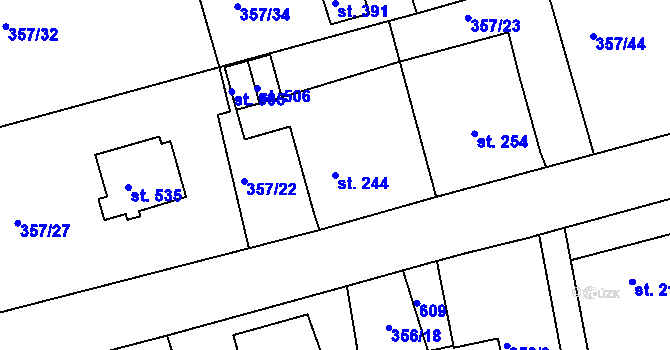 Parcela st. 244 v KÚ Dolní Poustevna, Katastrální mapa