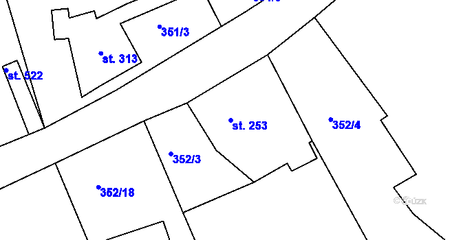 Parcela st. 253 v KÚ Dolní Poustevna, Katastrální mapa