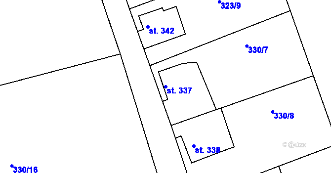 Parcela st. 337 v KÚ Dolní Poustevna, Katastrální mapa