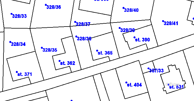 Parcela st. 365 v KÚ Dolní Poustevna, Katastrální mapa
