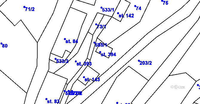 Parcela st. 394 v KÚ Dolní Poustevna, Katastrální mapa