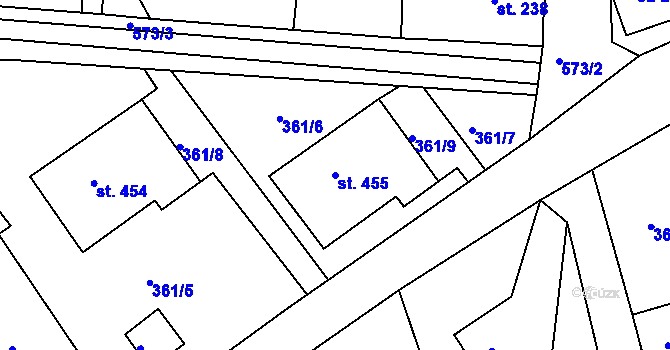 Parcela st. 455 v KÚ Dolní Poustevna, Katastrální mapa