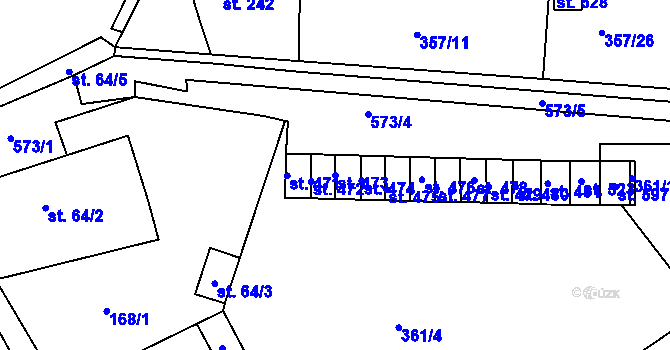 Parcela st. 473 v KÚ Dolní Poustevna, Katastrální mapa