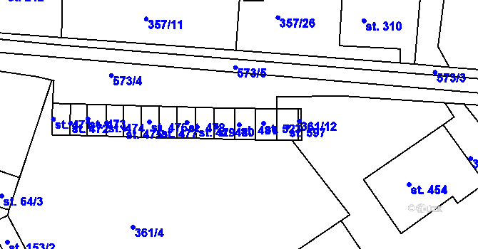 Parcela st. 481 v KÚ Dolní Poustevna, Katastrální mapa