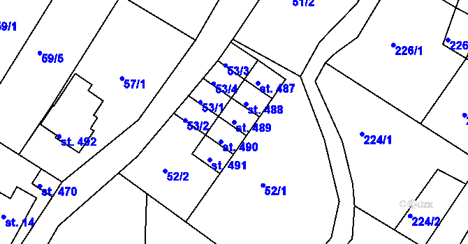 Parcela st. 489 v KÚ Dolní Poustevna, Katastrální mapa