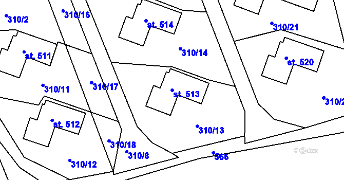 Parcela st. 513 v KÚ Dolní Poustevna, Katastrální mapa