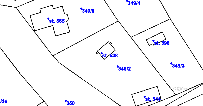 Parcela st. 538 v KÚ Dolní Poustevna, Katastrální mapa