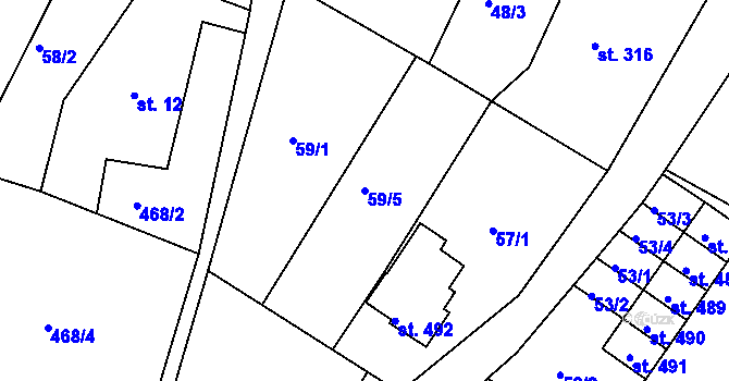 Parcela st. 59/5 v KÚ Dolní Poustevna, Katastrální mapa