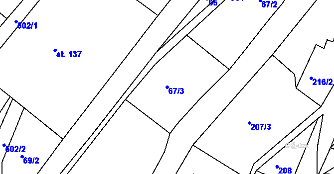 Parcela st. 67/3 v KÚ Dolní Poustevna, Katastrální mapa