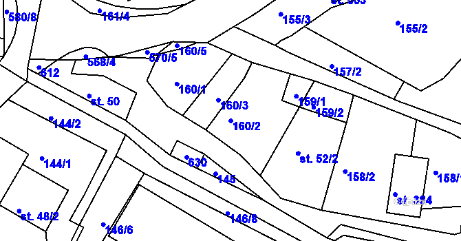 Parcela st. 160/2 v KÚ Dolní Poustevna, Katastrální mapa