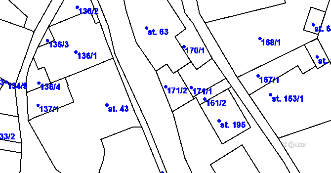 Parcela st. 171/2 v KÚ Dolní Poustevna, Katastrální mapa