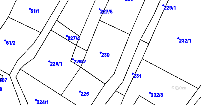 Parcela st. 230 v KÚ Dolní Poustevna, Katastrální mapa