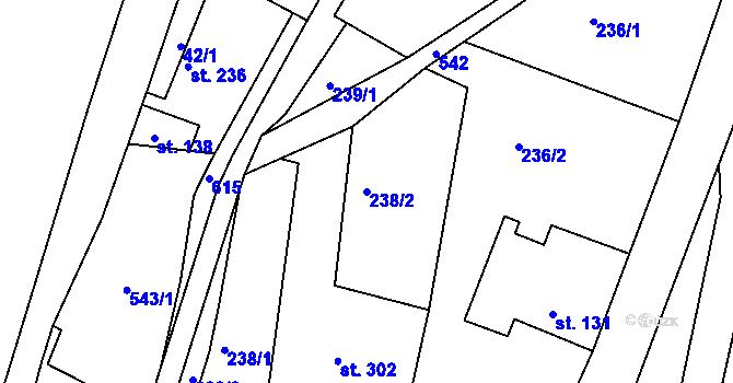 Parcela st. 238/2 v KÚ Dolní Poustevna, Katastrální mapa