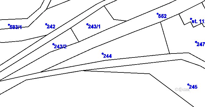 Parcela st. 244 v KÚ Dolní Poustevna, Katastrální mapa