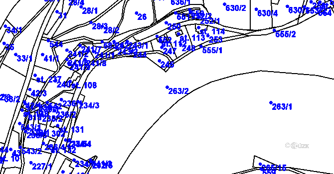 Parcela st. 263/2 v KÚ Dolní Poustevna, Katastrální mapa