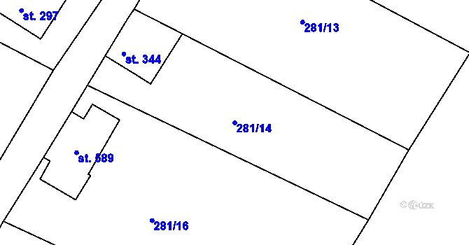 Parcela st. 281/14 v KÚ Dolní Poustevna, Katastrální mapa