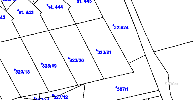 Parcela st. 323/21 v KÚ Dolní Poustevna, Katastrální mapa