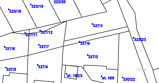 Parcela st. 327/6 v KÚ Dolní Poustevna, Katastrální mapa