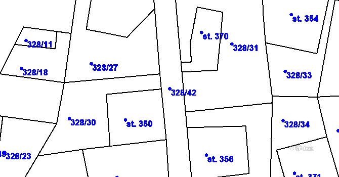 Parcela st. 328/42 v KÚ Dolní Poustevna, Katastrální mapa