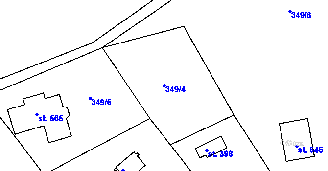 Parcela st. 349/4 v KÚ Dolní Poustevna, Katastrální mapa