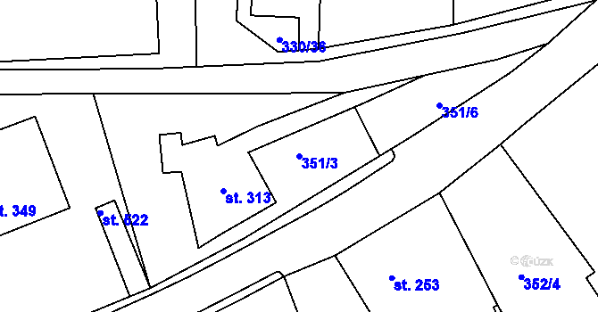 Parcela st. 351/3 v KÚ Dolní Poustevna, Katastrální mapa