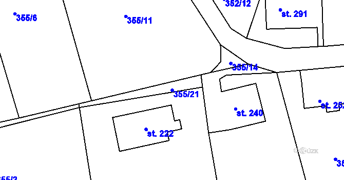 Parcela st. 355/21 v KÚ Dolní Poustevna, Katastrální mapa