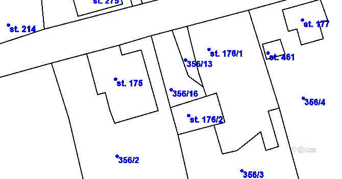 Parcela st. 356/16 v KÚ Dolní Poustevna, Katastrální mapa