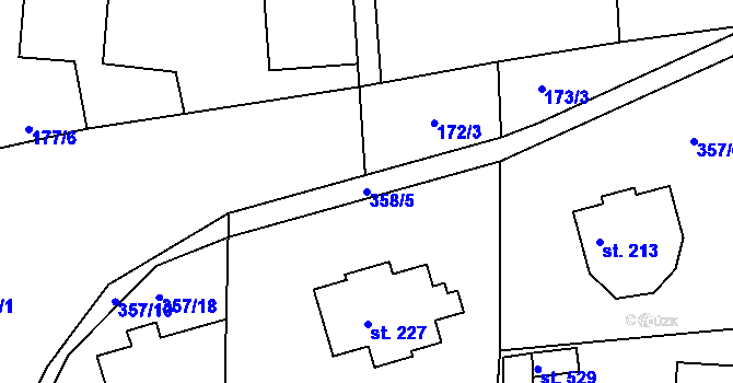 Parcela st. 358/5 v KÚ Dolní Poustevna, Katastrální mapa