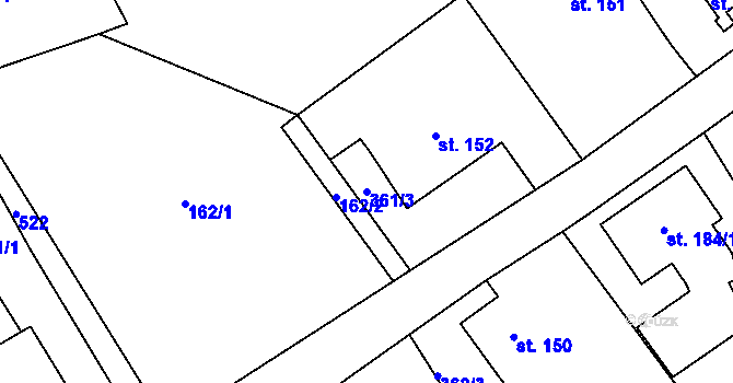 Parcela st. 361/3 v KÚ Dolní Poustevna, Katastrální mapa