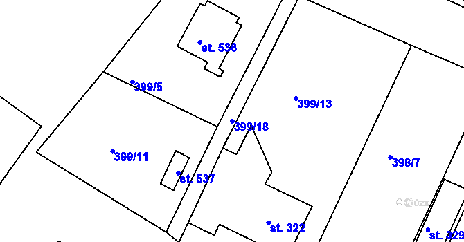 Parcela st. 399/18 v KÚ Dolní Poustevna, Katastrální mapa