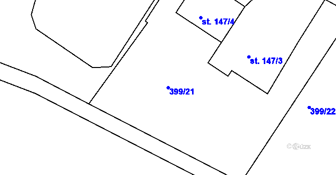 Parcela st. 399/21 v KÚ Dolní Poustevna, Katastrální mapa