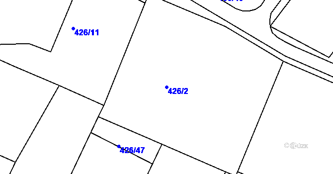 Parcela st. 426/2 v KÚ Dolní Poustevna, Katastrální mapa