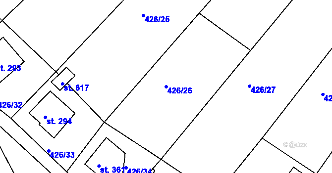 Parcela st. 426/26 v KÚ Dolní Poustevna, Katastrální mapa