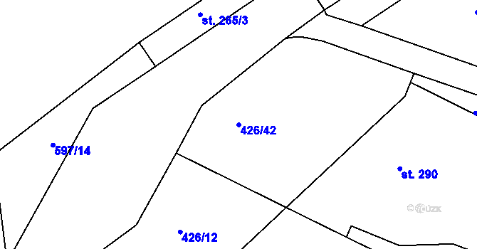 Parcela st. 426/42 v KÚ Dolní Poustevna, Katastrální mapa