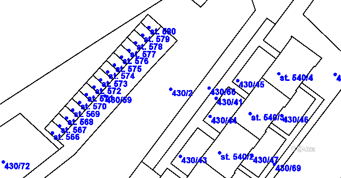 Parcela st. 430/2 v KÚ Dolní Poustevna, Katastrální mapa
