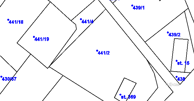 Parcela st. 441/2 v KÚ Dolní Poustevna, Katastrální mapa