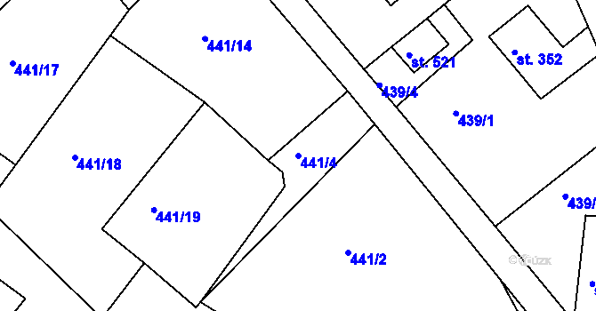 Parcela st. 441/4 v KÚ Dolní Poustevna, Katastrální mapa