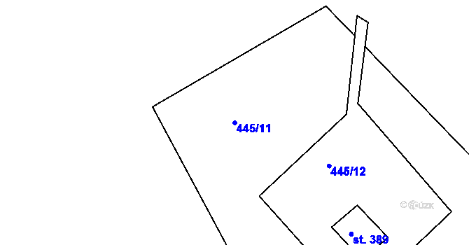 Parcela st. 445/11 v KÚ Dolní Poustevna, Katastrální mapa