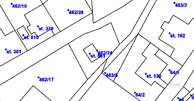Parcela st. 462/24 v KÚ Dolní Poustevna, Katastrální mapa