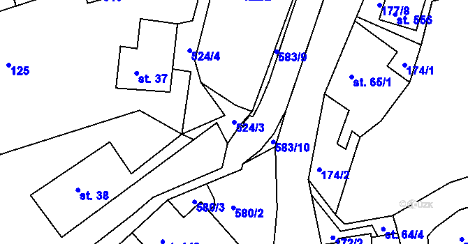 Parcela st. 524/3 v KÚ Dolní Poustevna, Katastrální mapa