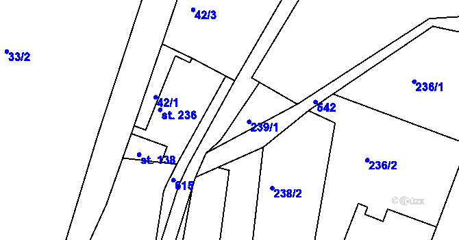 Parcela st. 239/2 v KÚ Dolní Poustevna, Katastrální mapa