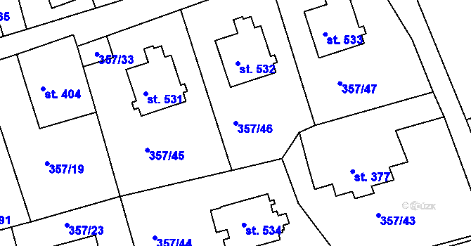 Parcela st. 357/46 v KÚ Dolní Poustevna, Katastrální mapa