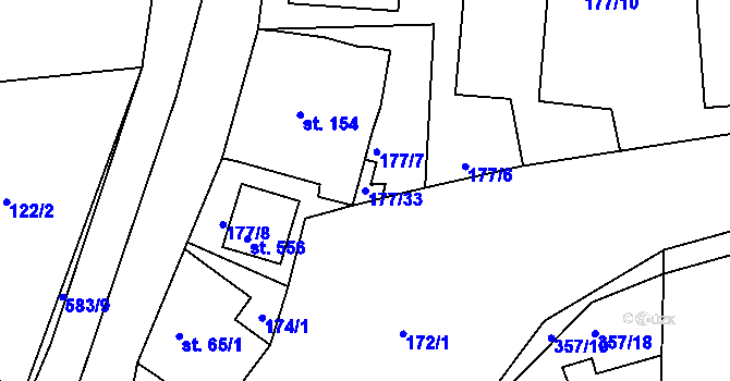 Parcela st. 177/33 v KÚ Dolní Poustevna, Katastrální mapa
