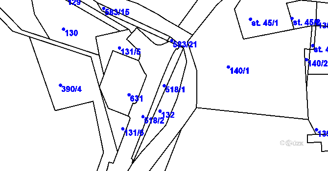 Parcela st. 518/1 v KÚ Dolní Poustevna, Katastrální mapa