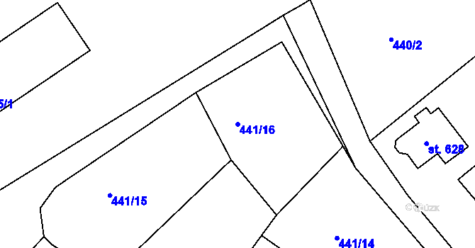 Parcela st. 441/16 v KÚ Dolní Poustevna, Katastrální mapa