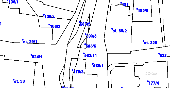 Parcela st. 583/6 v KÚ Dolní Poustevna, Katastrální mapa