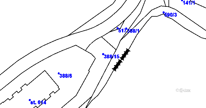 Parcela st. 388/15 v KÚ Dolní Poustevna, Katastrální mapa