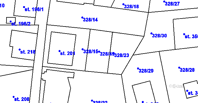 Parcela st. 328/49 v KÚ Dolní Poustevna, Katastrální mapa