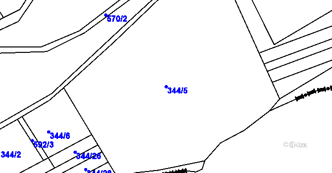 Parcela st. 344/5 v KÚ Dolní Poustevna, Katastrální mapa