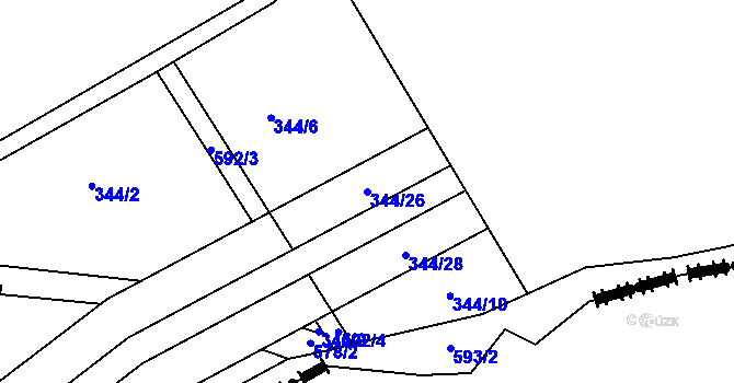 Parcela st. 344/26 v KÚ Dolní Poustevna, Katastrální mapa